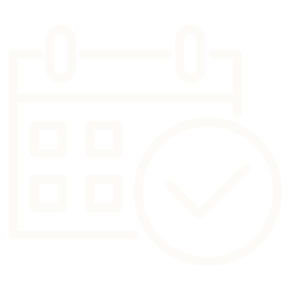White calendar icon representing booking options.